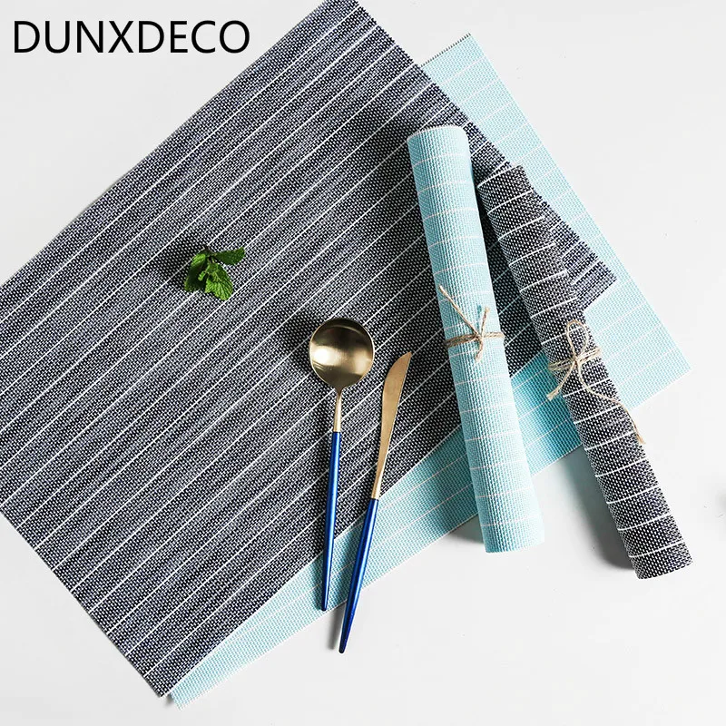 DUNXDECO Table Placemat Knitted PVC Table Plate Cover Pad Hot Insulation Modern Fresh Blue Gray Dot Line Geometric Home Deco 2PC
DUNXDECO Table Placemat Knitted PVC Table Plate Cover Pad Hot Insulation Modern Fresh Blue Gray Dot Line Geometric Home Deco 2PC