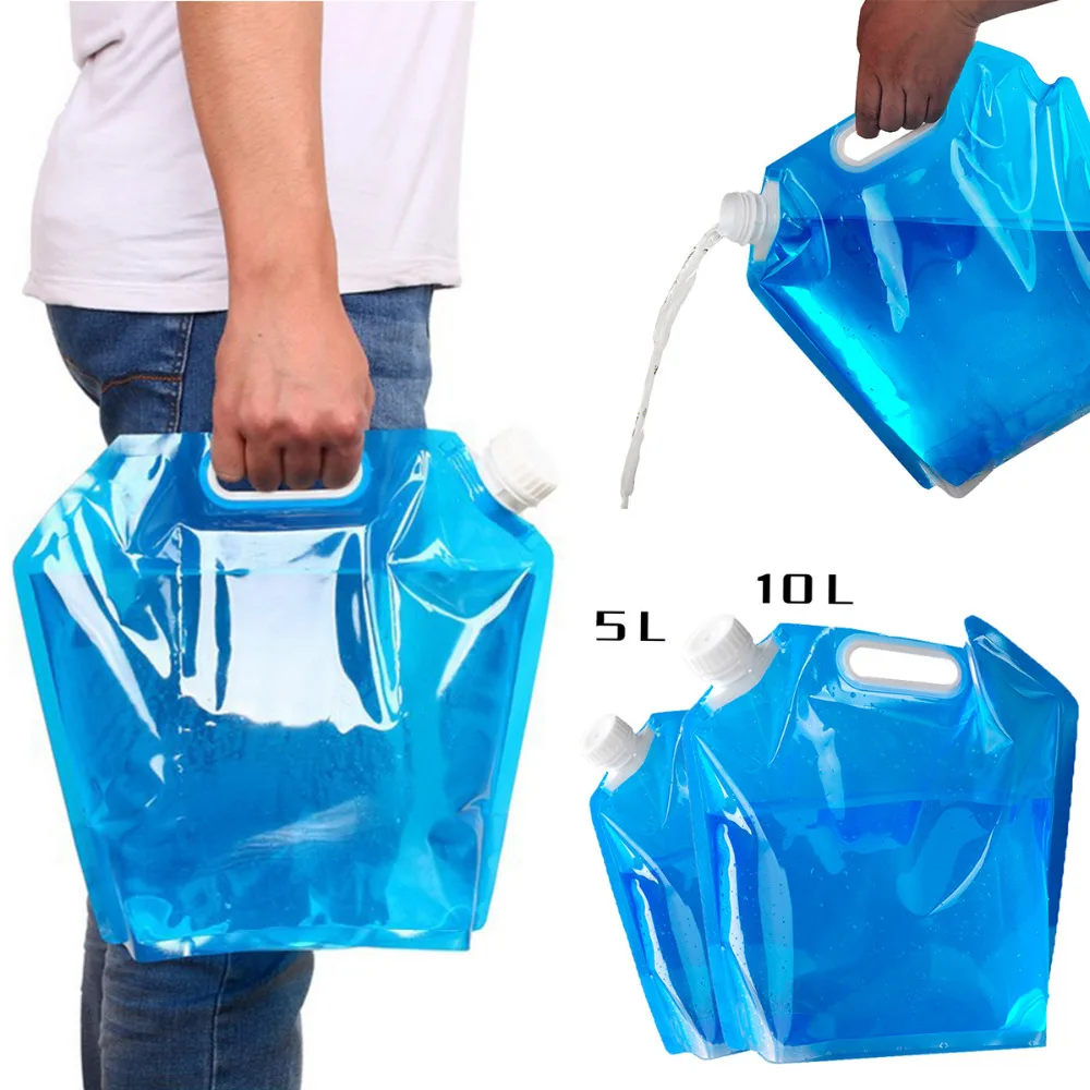 

5L/10L Outdoor Foldable Folding Collapsible Drinking Water Bag Car Water Carrier Container for Outdoor Camping Hiking Picnic BBQ