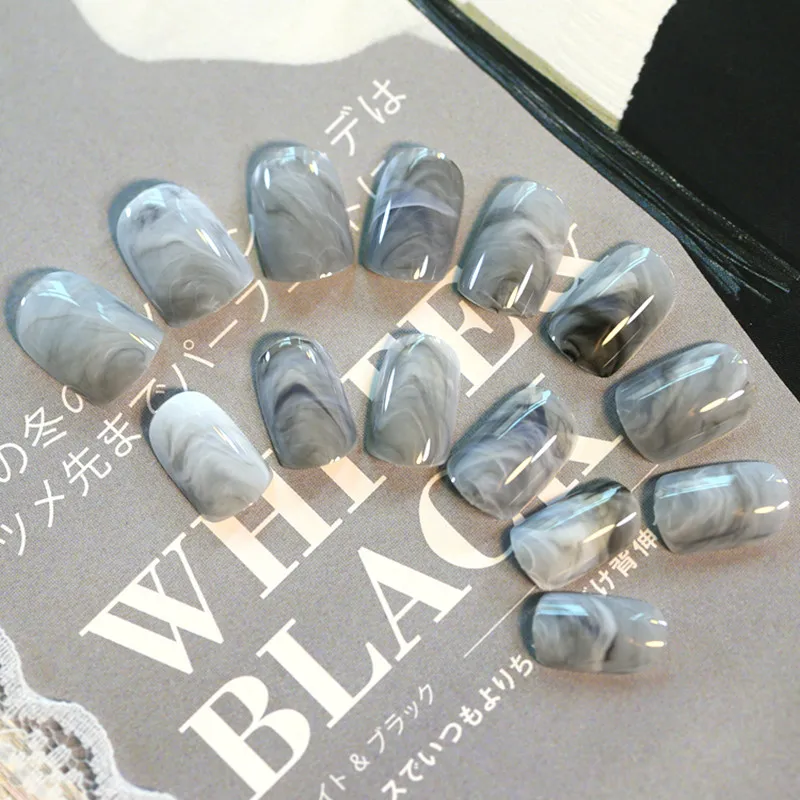 24Pcs Fashion Artificial Fake Nails For Design Grey Marble Acrylic False Fingernails DIY Full CoverTip Manicure Tool
24Pcs Fashion Artificial Fake Nails For Design Grey Marble Acrylic False Fingernails DIY Full CoverTip Manicure Tool