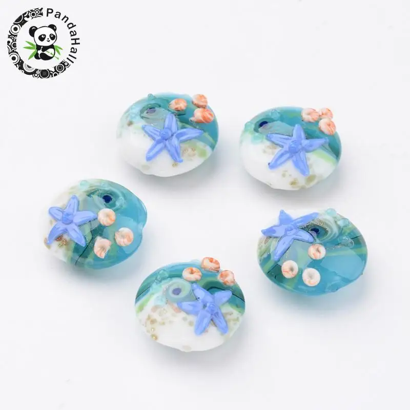 20x10mm 12pcs/box Ocean Style Handmade Lampwork Glass Beads for Jewelry Making DIY Findings Material Flat Round with Starfish
20x10mm 12pcs/box Ocean Style Handmade Lampwork Glass Beads for Jewelry Making DIY Findings Material Flat Round with Starfish