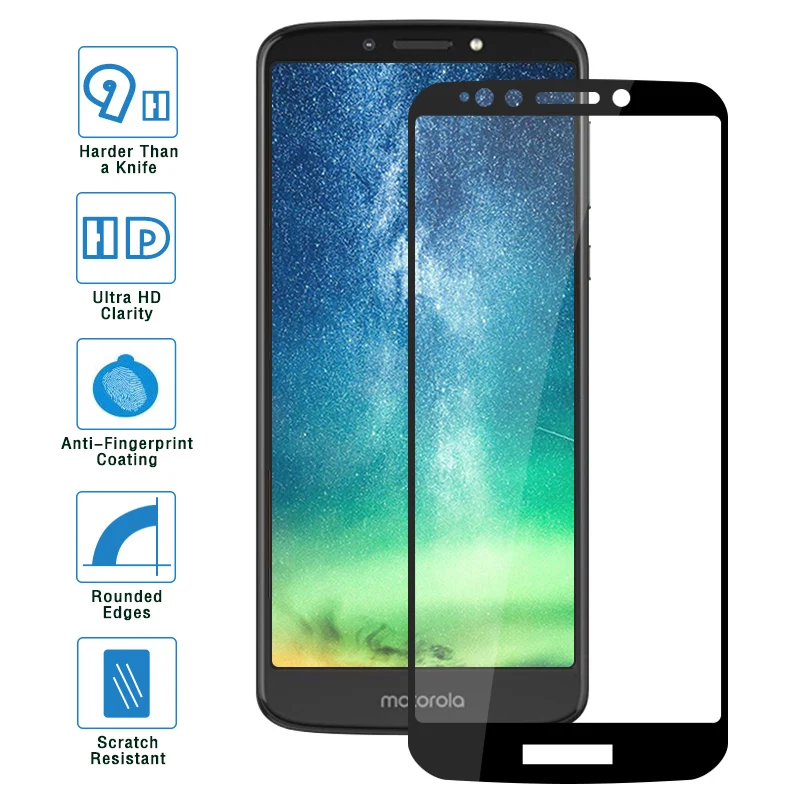 Полное покрытие закаленное стекло для Moto E5 Премиальный мобильный телефон Защита
