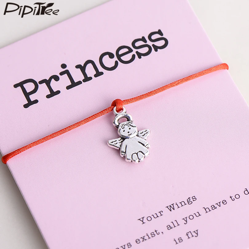 Pipitree Lovely Princess Angel Charm Bracelet Femme Lucky Red String Wish Bracelets Jewelry Gift for Women Children Adjustable
Pipitree Lovely Princess Angel Charm Bracelet Femme Lucky Red String Wish Bracelets Jewelry Gift for Women Children Adjustable