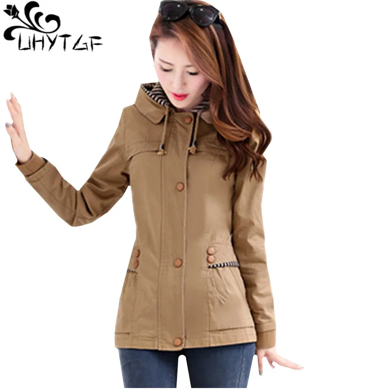 UHYTGF Women Autumn Jacket Short Coats Fashion zipper Hooded Coat Slim Casual Ladies Jacket Female M-4XL plus size Outerwear 831
UHYTGF Women Autumn Jacket Short Coats Fashion zipper Hooded Coat Slim Casual Ladies Jacket Female M-4XL plus size Outerwear 831