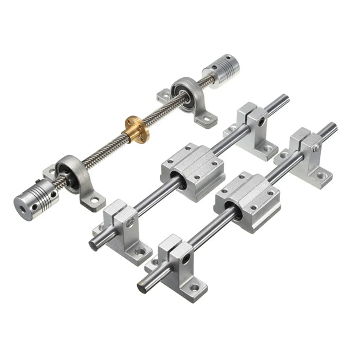 New 15pcs 200mm Optical A xis Guide Bearing Housings Aluminum Rail Shaft Lead Screw Rod Slide Bushing Shaft Coupling CNC Parts
New 15pcs 200mm Optical A xis Guide Bearing Housings Aluminum Rail Shaft Lead Screw Rod Slide Bushing Shaft Coupling CNC Parts