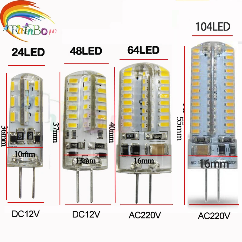 G4 3014 LED Lamp LED Bulb 3W 6W DC12V 220V LED G4 Light Dimmable 360 Beam Angle Chandelier Light Replace Halogen G4 Lamps
G4 3014 LED Lamp LED Bulb 3W 6W DC12V 220V LED G4 Light Dimmable 360 Beam Angle Chandelier Light Replace Halogen G4 Lamps