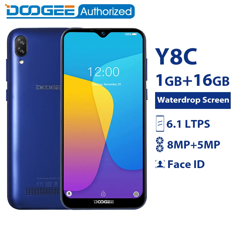Doogee Y8C 1GB 16GB Face Unlocked Mobile Phone Android 8.1 Cell Phone Waterdrop Screen 6.1'' 19:9 3400mah 3G WCDMA Smartphone
Doogee Y8C 1GB 16GB Face Unlocked Mobile Phone Android 8.1 Cell Phone Waterdrop Screen 6.1'' 19:9 3400mah 3G WCDMA Smartphone