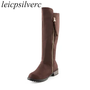 Women Boots Autumn Winter Med Heels Warm Flock Knee High Martin Snow Boots 2019 Sexy New Fashion Slim Black Brown Blue Size34-43
Women Boots Autumn Winter Med Heels Warm Flock Knee High Martin Snow Boots 2019 Sexy New Fashion Slim Black Brown Blue Size34-43
