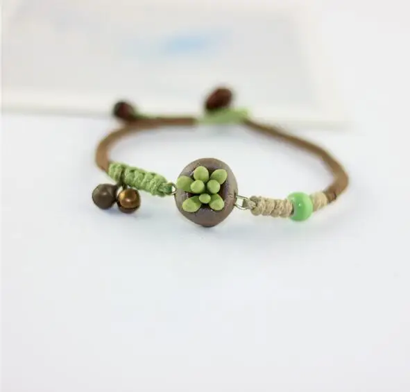 Handmade Ceramic Succulent Plant Bracelets Women Jewelry Ceramic Porcelain Bracelet For Girl String Chain Nice Birthday Gift
Handmade Ceramic Succulent Plant Bracelets Women Jewelry Ceramic Porcelain Bracelet For Girl String Chain Nice Birthday Gift