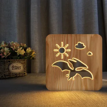 the Jurassic cute Pterodactyl dinosaur wooden nightlights Hollow out design warm white lighting USB as a kids gift
the Jurassic cute Pterodactyl dinosaur wooden nightlights Hollow out design warm white lighting USB as a kids gift