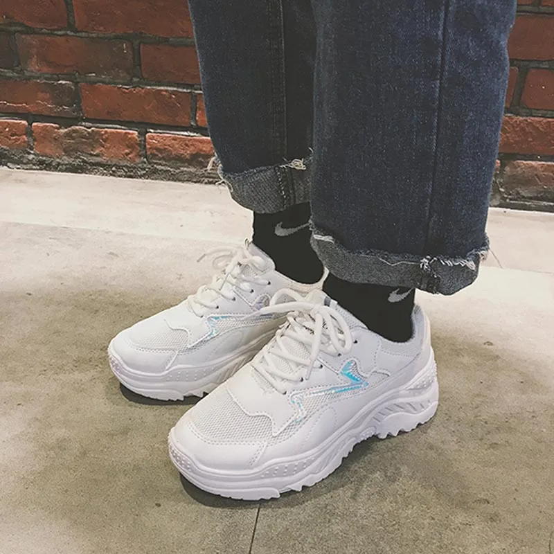 Women's fashion casual shoes 2018 spring new mesh lace-up Walk comfortable Increase height casual shoes
Women's fashion casual shoes 2018 spring new mesh lace-up Walk comfortable Increase height casual shoes