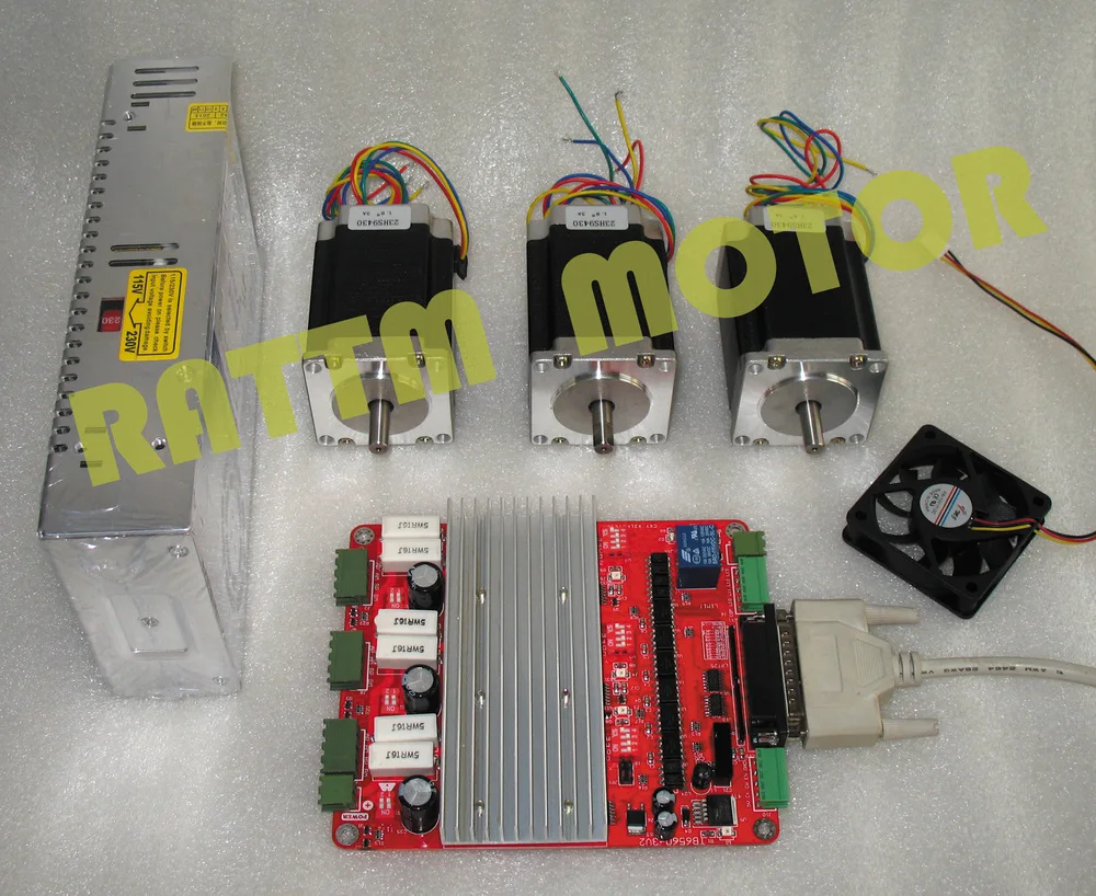 3Axis kit 3Pcs Nema23 CNC stepper motor 81mm/308 oz-in/3A & 3 axis High speed Optocoupler CNC board & 350W 24V power supply
3Axis kit 3Pcs Nema23 CNC stepper motor 81mm/308 oz-in/3A & 3 axis High speed Optocoupler CNC board & 350W 24V power supply