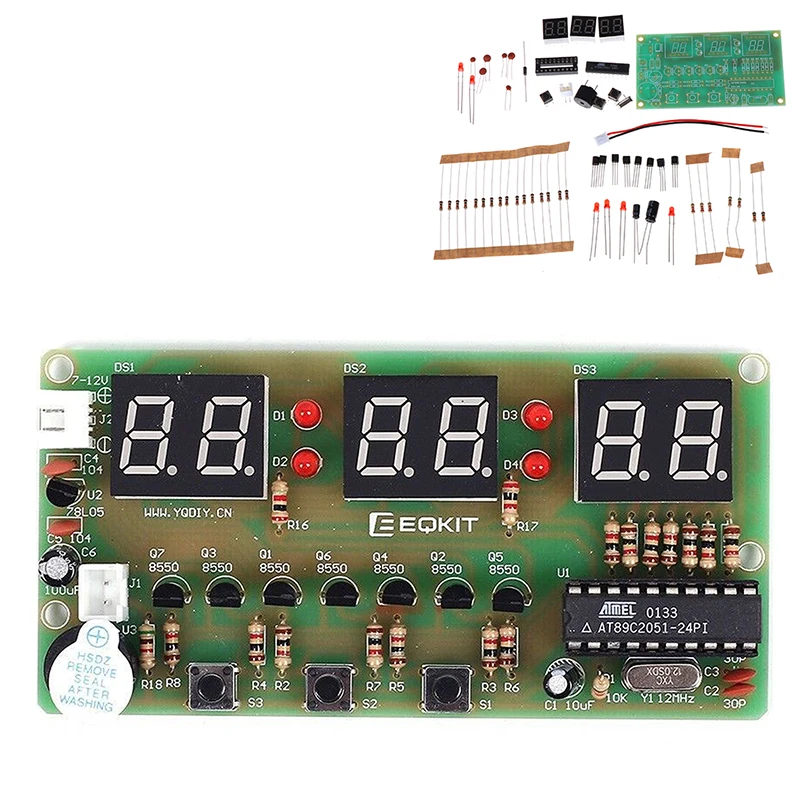 Hot Sale C51 Digital Electronic Clock Suite DIY Kits Six 6 Bits Electronic Parts and Components Electronic Production Wholesale
Hot Sale C51 Digital Electronic Clock Suite DIY Kits Six 6 Bits Electronic Parts and Components Electronic Production Wholesale
