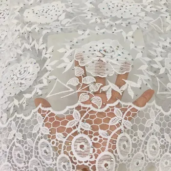 Elegant white color French lace fabric African tulle lace fabric with rhinestones delicate fabric for wedding dresses FRW-103
Elegant white color French lace fabric African tulle lace fabric with rhinestones delicate fabric for wedding dresses FRW-103