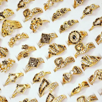 10Pcs Hot Sale Full Crystal Rhinestone Golden Women Ring lot female anel Jewelry Lots Top quality LR4053
10Pcs Hot Sale Full Crystal Rhinestone Golden Women Ring lot female anel Jewelry Lots Top quality LR4053