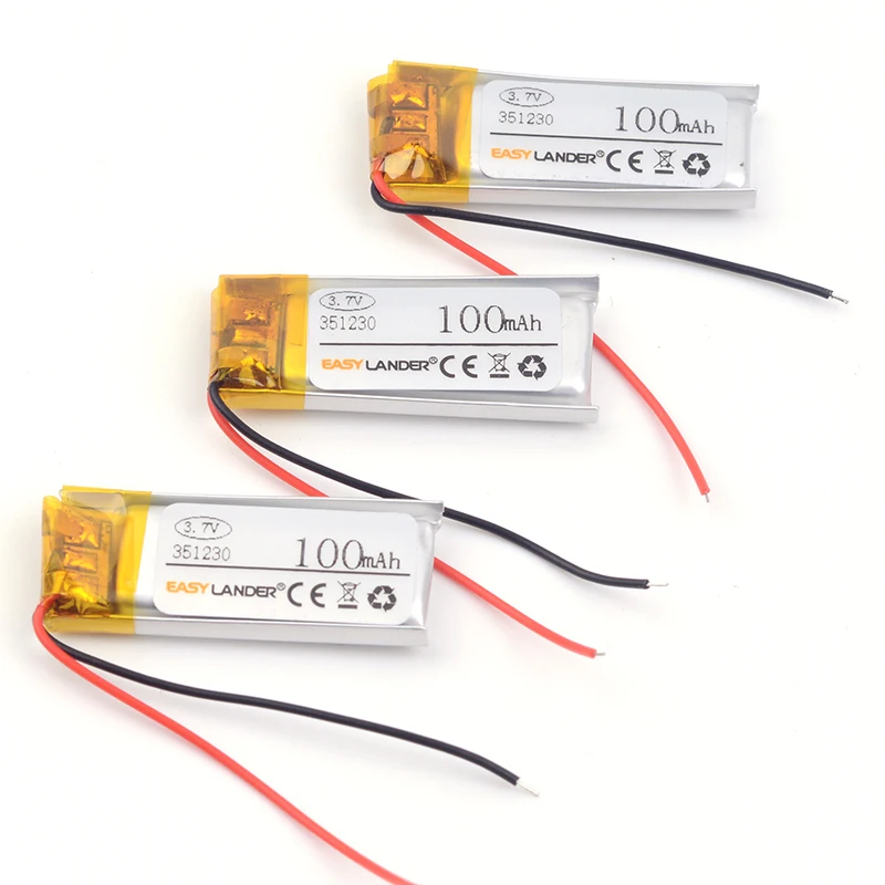 3pcs/Lot 3.7V 160mAh 351230 Lithium Polymer Li-Po li ion Battery For Remote controller Flash lighting DIY PAD toys Led flashing
3pcs/Lot 3.7V 160mAh 351230 Lithium Polymer Li-Po li ion Battery For Remote controller Flash lighting DIY PAD toys Led flashing