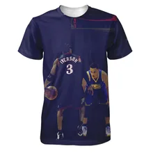 Real americano eua tamanho allen iverson vs steph currycostume feito 3d sublimação impressão camiseta plus tamanho 3xl 4xl 5xl 6xl(China)
