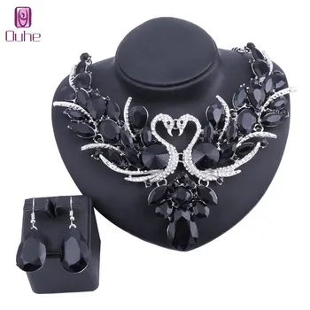 Fashion Crystal Bridal Jewelry Sets Double Swan Silver Color Pendant Women Party Wedding Prom Necklace Earring Accessories Sets
Fashion Crystal Bridal Jewelry Sets Double Swan Silver Color Pendant Women Party Wedding Prom Necklace Earring Accessories Sets