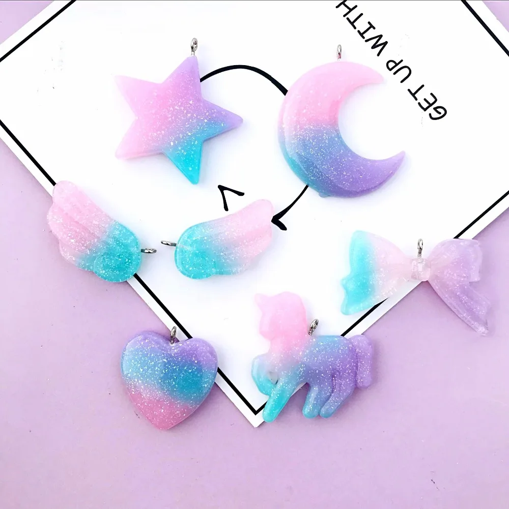 10pcs resin unicorn moon star necklace charms very cute keychain pendant necklace pendant for DIY decoration
10pcs resin unicorn moon star necklace charms very cute keychain pendant necklace pendant for DIY decoration