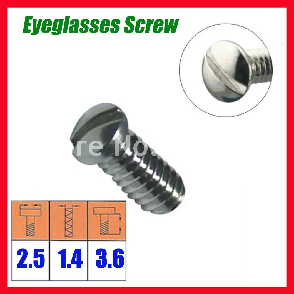 500pcs Size 2.5x1.4x3.6mm Eyewear glasses Optical Eyeglasses screw accessories Free Shipping
500pcs Size 2.5x1.4x3.6mm Eyewear glasses Optical Eyeglasses screw accessories Free Shipping