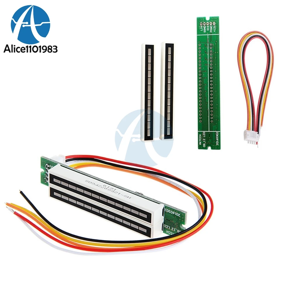 Mini Dual 12 Segments Music Level LED Light Bar Indicator VU Meter Stereo Amplifier Board Module Adjustable Speed AGC Mode Cable
Mini Dual 12 Segments Music Level LED Light Bar Indicator VU Meter Stereo Amplifier Board Module Adjustable Speed AGC Mode Cable