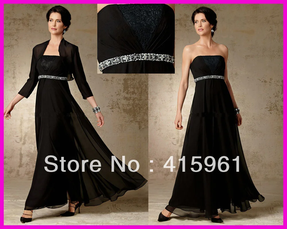 Elegant Beaded Ankle Length Plus Size Mother of the Bride Dresses With Long Sleeve Jacket M665
Elegant Beaded Ankle Length Plus Size Mother of the Bride Dresses With Long Sleeve Jacket M665