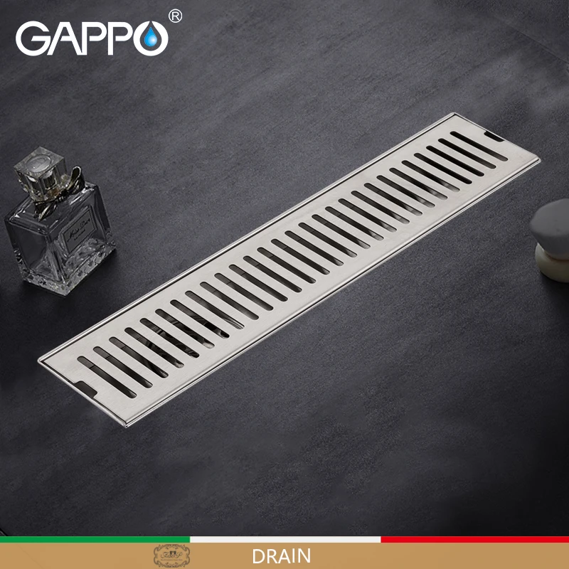 

GAPPO Drains stainless steel recgangle linear floor drains anti-odor shower drain strainer bathroom water waste drain