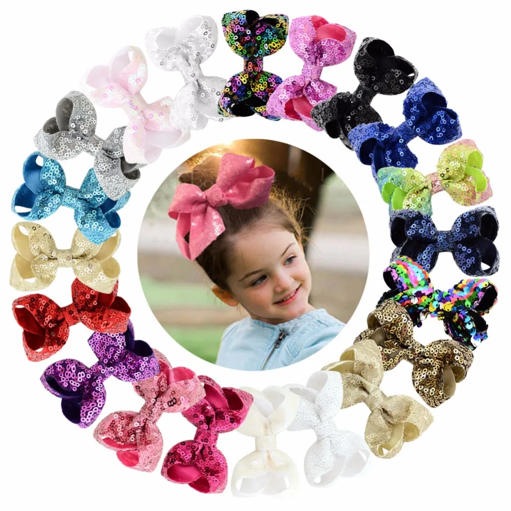 20colors Cute 3inch Girls Embroideried Sequin Bows With Alligator Clips Colorful Hairpins Bling Barrette Hair Accessories 854
20colors Cute 3inch Girls Embroideried Sequin Bows With Alligator Clips Colorful Hairpins Bling Barrette Hair Accessories 854