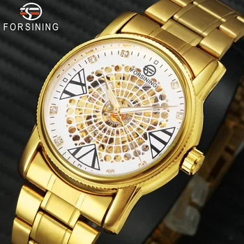 FORSINING Top Brand Luxury Dress Watch Men Auto Mechanical Skeleton Dial Golden Stainless Steel Strap Royal Classic Wristwatches
FORSINING Top Brand Luxury Dress Watch Men Auto Mechanical Skeleton Dial Golden Stainless Steel Strap Royal Classic Wristwatches