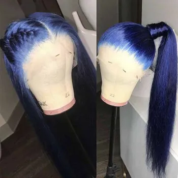 Blue Wig Colored Lace Human Hair Wig With Baby Hair Brazilian Straight Glueless 13x6 Lace Frontal Closure Wig 150% Remy
Blue Wig Colored Lace Human Hair Wig With Baby Hair Brazilian Straight Glueless 13x6 Lace Frontal Closure Wig 150% Remy