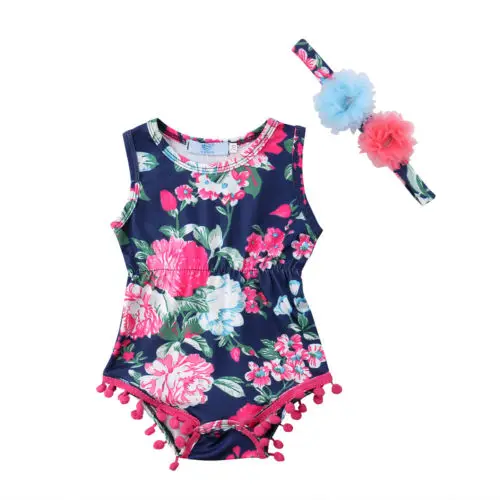 Toddler Baby Girl Kid Clothing Sleeveless Floral Bodysuits Cotton Casual Jumpsuit Summer Headbands Clothes Baby Girls 0-24M
Toddler Baby Girl Kid Clothing Sleeveless Floral Bodysuits Cotton Casual Jumpsuit Summer Headbands Clothes Baby Girls 0-24M