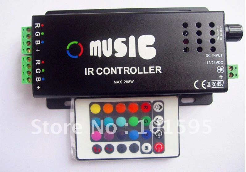 12V 24 Keys Wireless IR Remote Control LED Music Sound Control RGB led Controller Dimmer for 3528 5050 RGB LED Strips
12V 24 Keys Wireless IR Remote Control LED Music Sound Control RGB led Controller Dimmer for 3528 5050 RGB LED Strips
