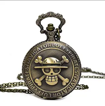 Bronze OnePiece Caribbean Skull Quartz Pocket Watch Men Women Retro Necklace Chain Pendant Watch Gift Vintage
Bronze OnePiece Caribbean Skull Quartz Pocket Watch Men Women Retro Necklace Chain Pendant Watch Gift Vintage