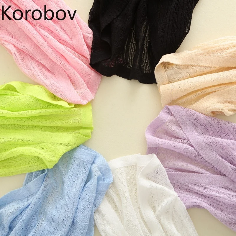 Korobov Korean Hollow Out Knit Crop Sweater Summer Thin Solid Sueter Mujer Three Quarter Sleeve Short Cardigans 78449
Korobov Korean Hollow Out Knit Crop Sweater Summer Thin Solid Sueter Mujer Three Quarter Sleeve Short Cardigans 78449