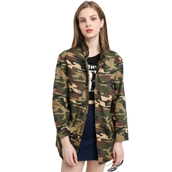 Military Style Retro Camouflage Jacket Women Leisure Stand Collar Pocket Long Sleeve Zipper Jacket Basic Coat Outwear
Military Style Retro Camouflage Jacket Women Leisure Stand Collar Pocket Long Sleeve Zipper Jacket Basic Coat Outwear