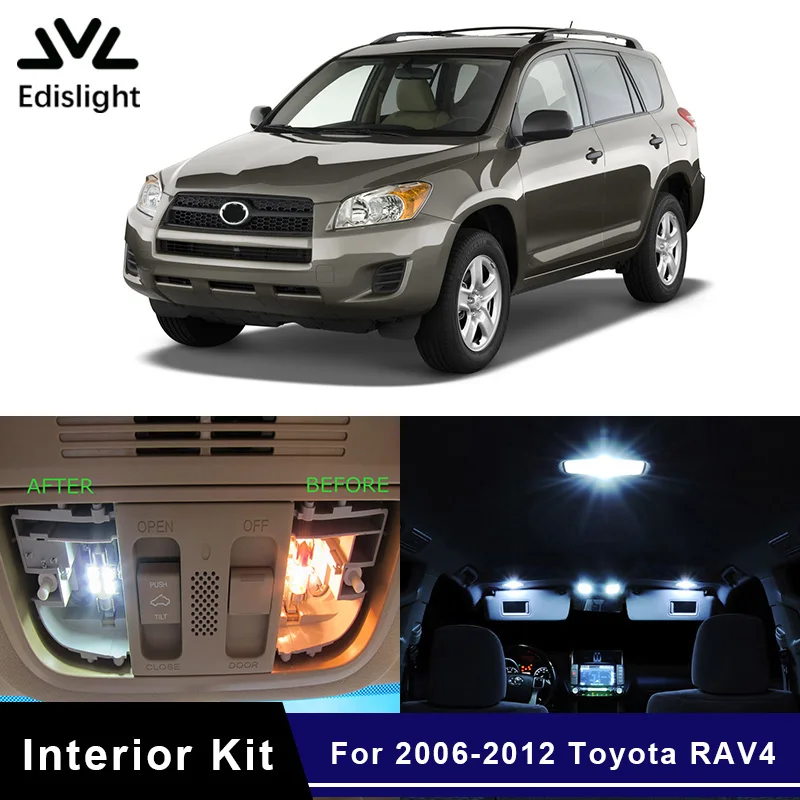 Edislight 10Pcs White Ice Blue Canbus LED Lamp Car Bulb Interior Package Kit For 2006-2012 Toyota RAV4 Map Dome Trunk Door Light
Edislight 10Pcs White Ice Blue Canbus LED Lamp Car Bulb Interior Package Kit For 2006-2012 Toyota RAV4 Map Dome Trunk Door Light