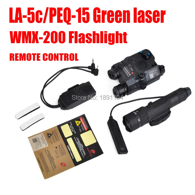 Element Tactical Light Combo includes LA-5C/PEQ-15 Green Laser WMX-200 Flashlight Double Remote Control Switch (EX 424) 
Element Tactical Light Combo includes LA-5C/PEQ-15 Green Laser WMX-200 Flashlight Double Remote Control Switch (EX 424)