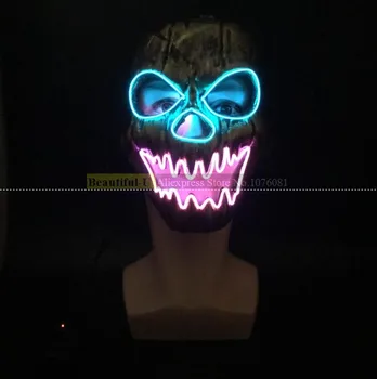 DIY EL wire colors mask Light Up Neon skull LED Mask For Halloween party and concerts theme cosplay Payday plastic Masks 
DIY EL wire colors mask Light Up Neon skull LED Mask For Halloween party and concerts theme cosplay Payday plastic Masks