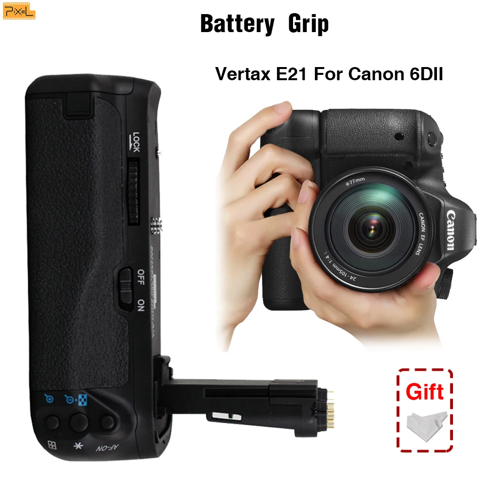 Pixel E21 Battery Grip For Canon EOS 6D Mark II Vertical shooting Double Power Vertical shutter Macro shooting
Pixel E21 Battery Grip For Canon EOS 6D Mark II Vertical shooting Double Power Vertical shutter Macro shooting