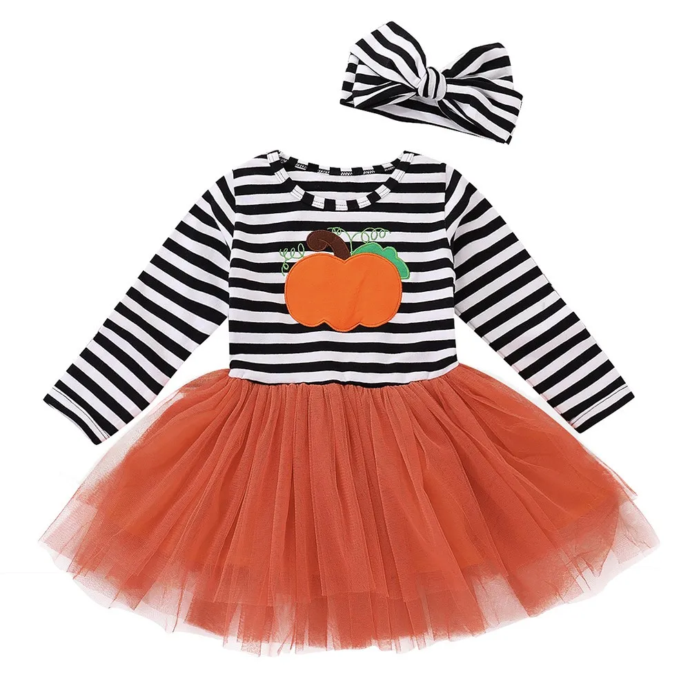 MUQGEW Baby girl clothes Kids Baby Girls Pumpkin Striped Print Long Sleeve Halloween Dress+Headbands girls clothes Dropshipping
MUQGEW Baby girl clothes Kids Baby Girls Pumpkin Striped Print Long Sleeve Halloween Dress+Headbands girls clothes Dropshipping