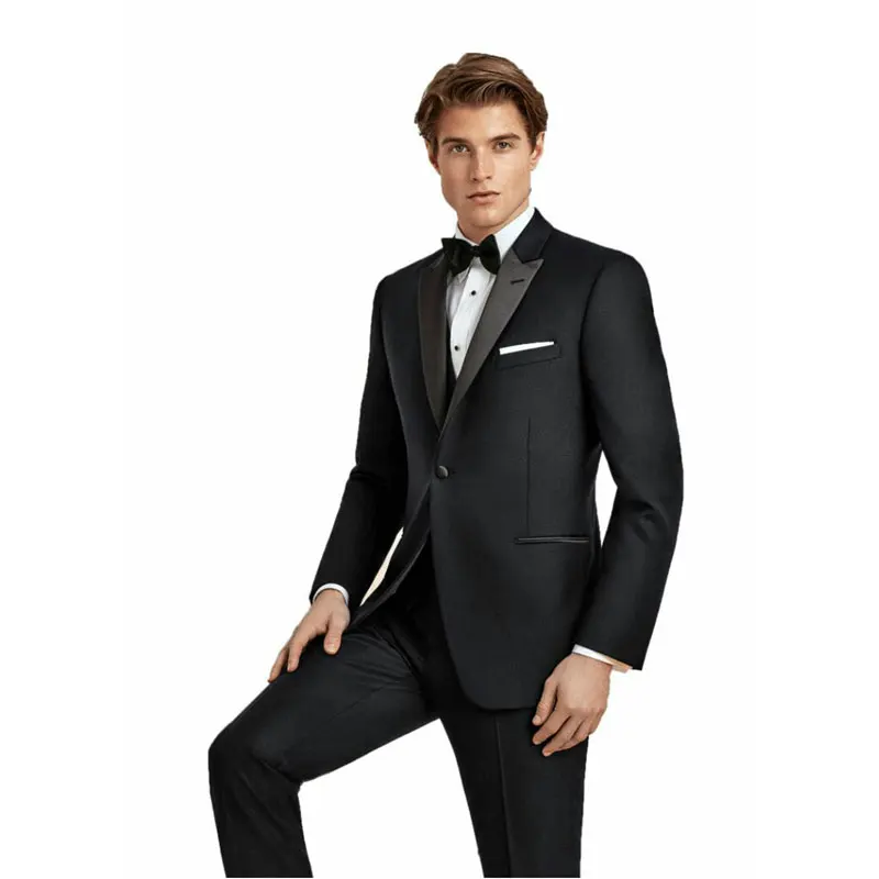 

Latest Design Black Men Suits for Wedding Groom Tuxedos 3Piece(Jacket+Pants+Vest)Formal Business Terno Masculino Costume Homme