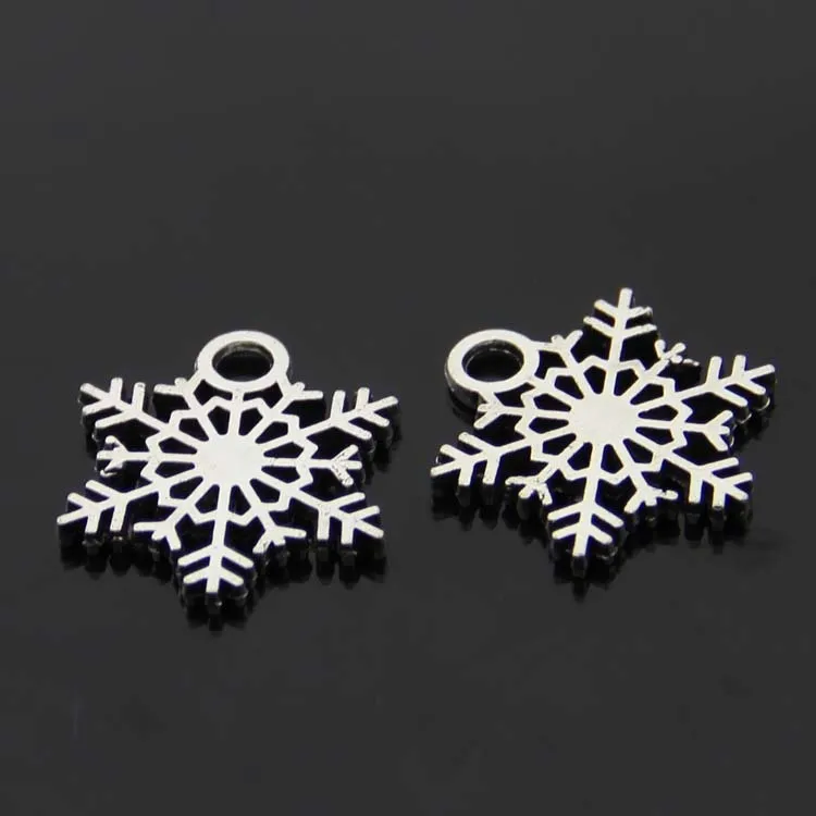20pcs--25x26mm Antique silver tone Christmas snowflake bell pendant