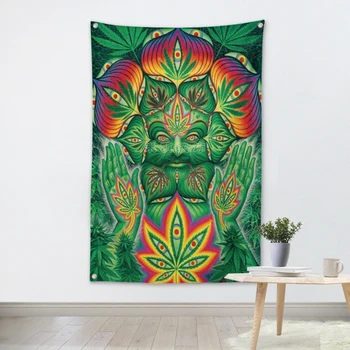 

Hemp Leaves Reggae Rock Band Poster Scrolls Bar Cafes Bedroom Home Decoration Tapestry Banners Hanging Art Waterproof Cloth