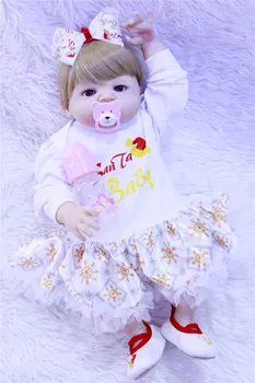 55cm full Silicone Reborn Baby Doll kids Playmate Gift For Girls 22Inch Bebe Alive Toys For Bouquets Doll Bebes Reborn
55cm full Silicone Reborn Baby Doll kids Playmate Gift For Girls 22Inch Bebe Alive Toys For Bouquets Doll Bebes Reborn