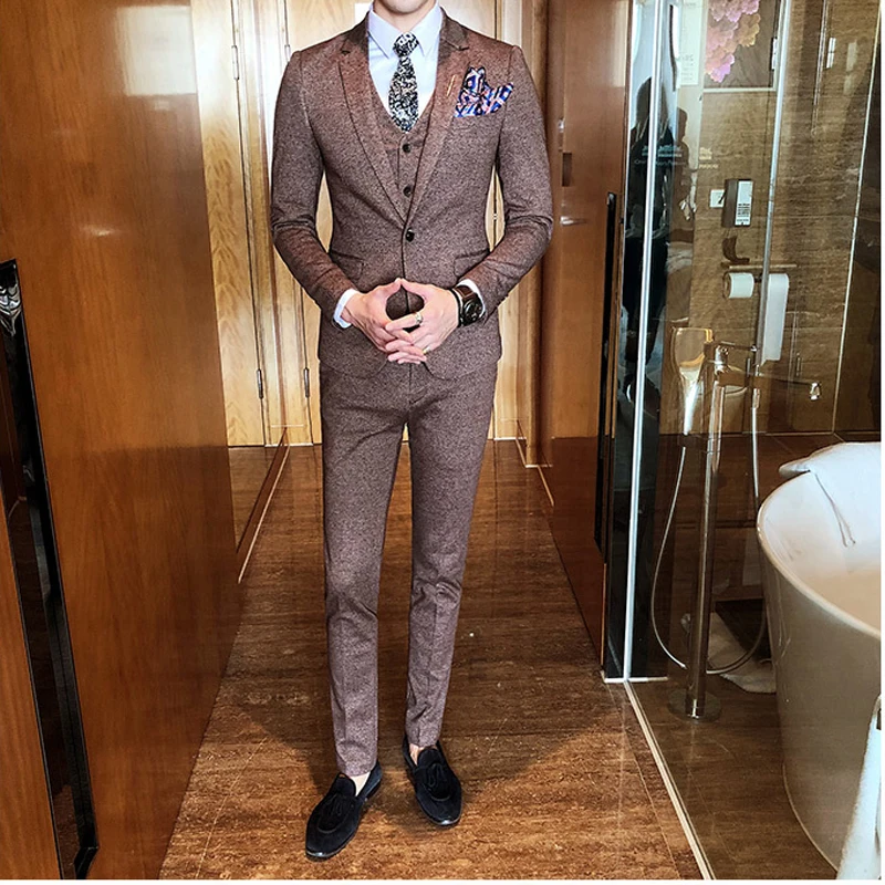 FOLOBE Men Suits 2019 New Vintage Classic Pink Coffee Grey Suits tuxedo groom Masculino Banquet Wedding Prom Suit 3pcs
FOLOBE Men Suits 2019 New Vintage Classic Pink Coffee Grey Suits tuxedo groom Masculino Banquet Wedding Prom Suit 3pcs