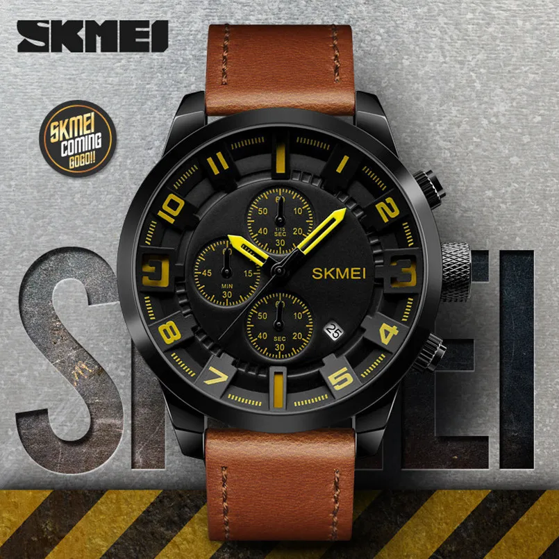 New 2018 SKMEI Alloy Big Dial Luxury Brand Fashion Business Quartz Watch Men Sport Watches Waterproof Leather Men WristWatch 1PC
New 2018 SKMEI Alloy Big Dial Luxury Brand Fashion Business Quartz Watch Men Sport Watches Waterproof Leather Men WristWatch 1PC