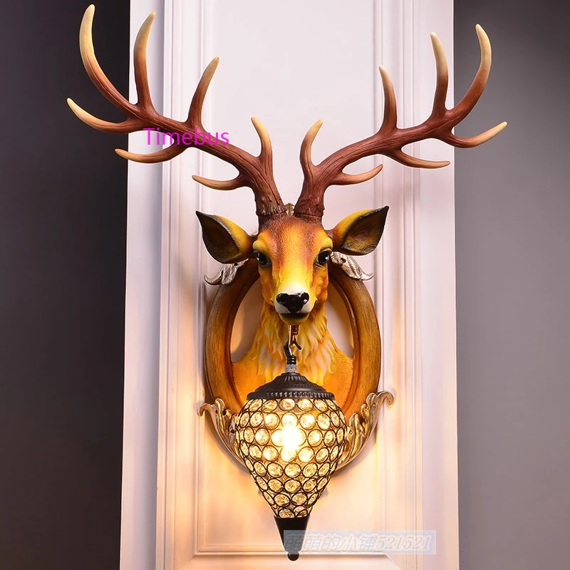 American Deer Head Wall Lamp Bedroom Bedside Lights Restaurant Living Room Retro Wall Lights Corridor mirror Creative Wall Lamps
American Deer Head Wall Lamp Bedroom Bedside Lights Restaurant Living Room Retro Wall Lights Corridor mirror Creative Wall Lamps