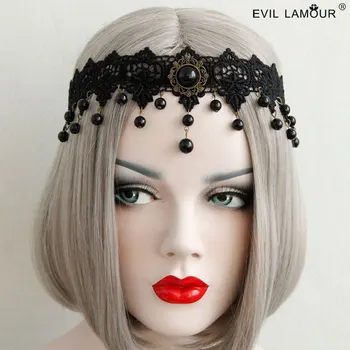 Princess gothic lolita Hairbands foreign style Black lace pearl hair ribbon accessories creative design Holiday headdress FD-56
Princess gothic lolita Hairbands foreign style Black lace pearl hair ribbon accessories creative design Holiday headdress FD-56