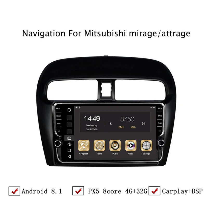 9 "4 г оперативная память 32 Встроенная Android 8 1 автомобиль gps навигации для Mitsubishi