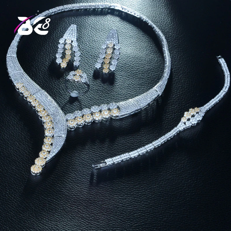Be 8 Luxury Sparking Brilliant AAA CZ 2 Tones Earrings Necklace Heavy Dinner Jewelry Set Wedding Bridal Dress Accessories S256
Be 8 Luxury Sparking Brilliant AAA CZ 2 Tones Earrings Necklace Heavy Dinner Jewelry Set Wedding Bridal Dress Accessories S256