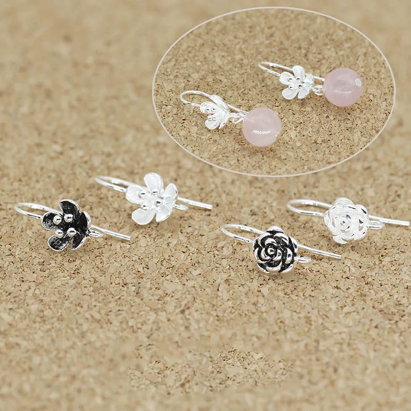 2pcs Sterling Silver 925 Flower Earring Clasp for Jewelry Making Earwire Hook Findings DIY Women Earring Accessories Supplier
2pcs Sterling Silver 925 Flower Earring Clasp for Jewelry Making Earwire Hook Findings DIY Women Earring Accessories Supplier